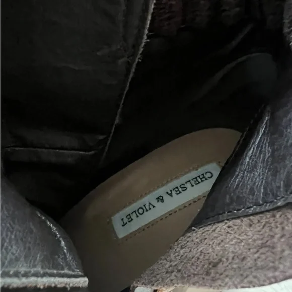 Chelsea & Violet Zaria Brown Leather Suede Lug Sole Platform Booties Sz 9M NEW - Picture 8 of 14